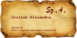 Szvitek Alexandra névjegykártya