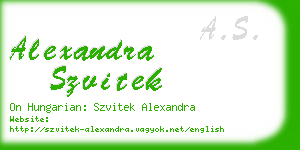 alexandra szvitek business card